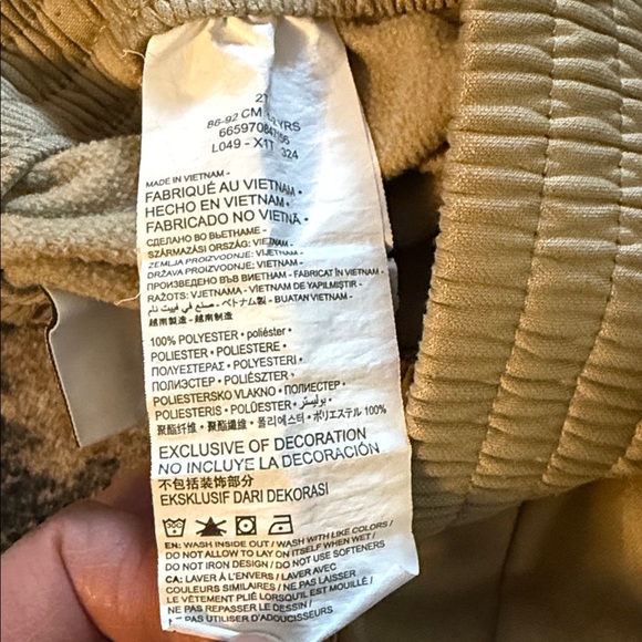 Nike Beige Jogger Pants with Blue Logo. Size 2T - Picture 3 of 4